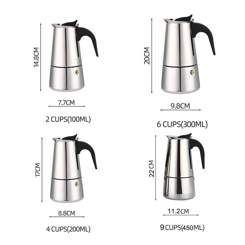 2/4/6/9 Cangkir Moka Pot Stain - Pothos ulasan dan harga